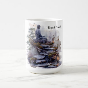 Friedliche Moments Wasserfarbe Buddha Garten Tasse