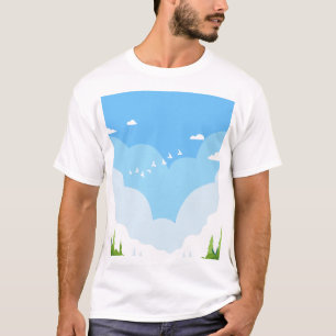 Friedliche Naturansicht Minimalistische Unisex-T-S T-Shirt
