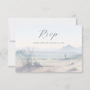 Friedliche Pastell-Wüsten-Aquarellmalerei RSVP Karte