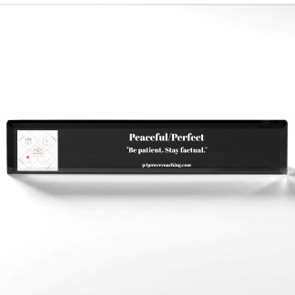 Friedliche/Perfekte schwarze Acryl-Schreibtisch-Na Namensplakette