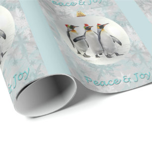 Friedliche Pinguine Weihnachtswrapping Paper Geschenkpapier