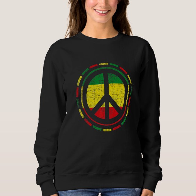 Friedliche Rasta-Farben Sweatshirt (Vorderseite)