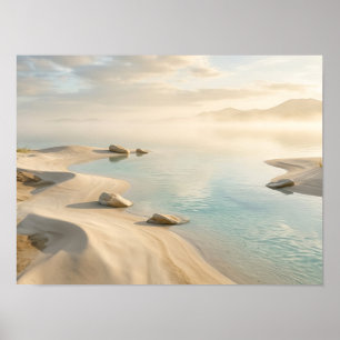 Friedliche Sand- und Wasserlandschaft Naturposter Poster