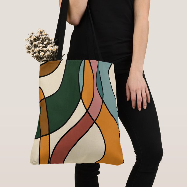 Friedliche Savanne Sanfte Abstrakte Moderne Erdigk Tasche (Von Nahem)