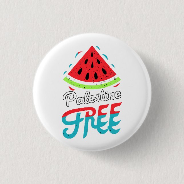 Friedliche Scheiben Watermelon Freie Palästina - U Button (Vorderseite)