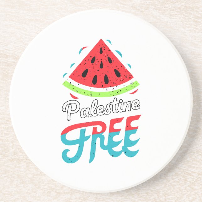 Friedliche Scheiben Watermelon Freie Palästina - U Getränkeuntersetzer (Vorne)