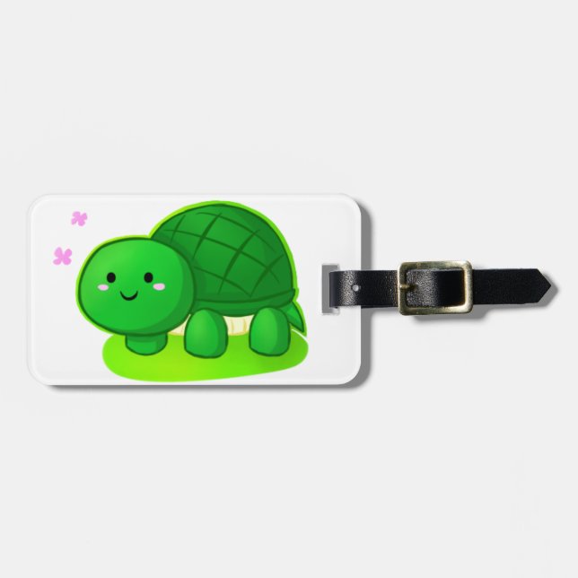 Friedliche Schildkröte Gepäckanhänger (Vorderseite horizontal)