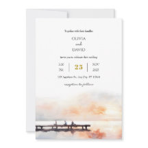Friedliche Seeblick Soft Sunrise Pier Beach Hochze
