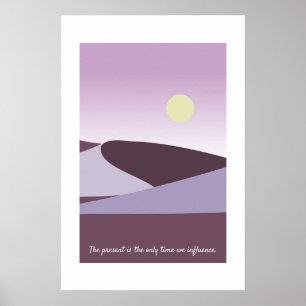 Friedliche Sonne über wüstenlila Landschaftskunst Poster