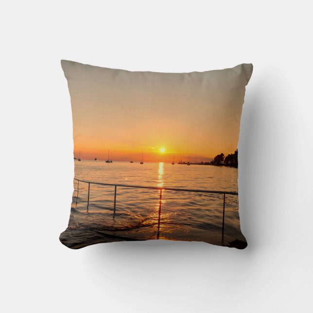 Friedliche Sonnenuntergangsfotografie Kissen (Vorderseite)