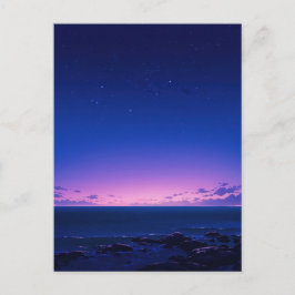 Friedliche Sternennacht Meeres Horizont Postkarte