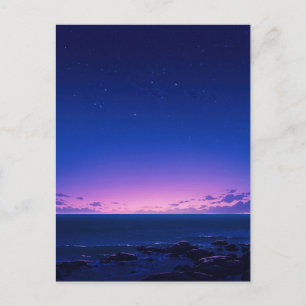 Friedliche Sternennacht Meeres Horizont Postkarte