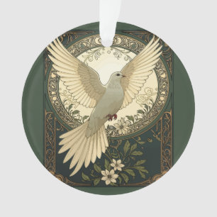 Friedliche Taube und Natur-Illustration Ornament