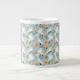 Friedliche Taube & Wildblumen Botanisches Nahtlose Jumbo-Tasse