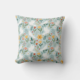Friedliche Taube & Wildblumen Botanisches Nahtlose Kissen
