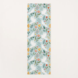 Friedliche Taube & Wildblumen Botanisches Nahtlose Yogamatte