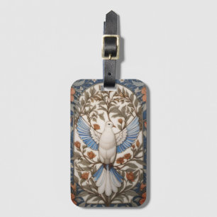 Friedliche Taube William Morris Inspirierte Blumen Gepäckanhänger