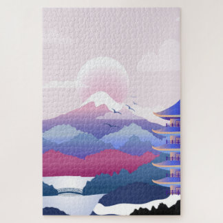 Friedliche Tempellandschaft bei Morgengrauen