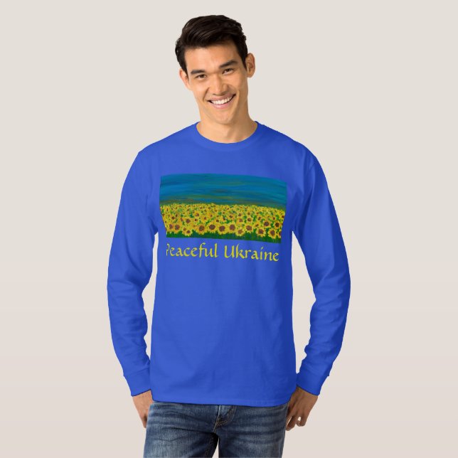 Friedliche Ukraine T - Shirt für Männer mit langer (Vorne ganz)