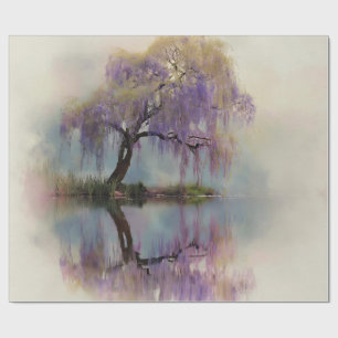 Friedliche Weidenbaum-Reflexions-Naturkunst (6) Geschenkpapier