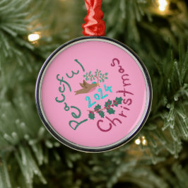 Friedliche Weihnachten 2024 Mistletoe Vogel Orname Ornament Aus Metall