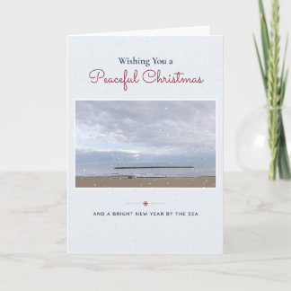 Friedliche Weihnachtskarte Newbiggin Bay Karte