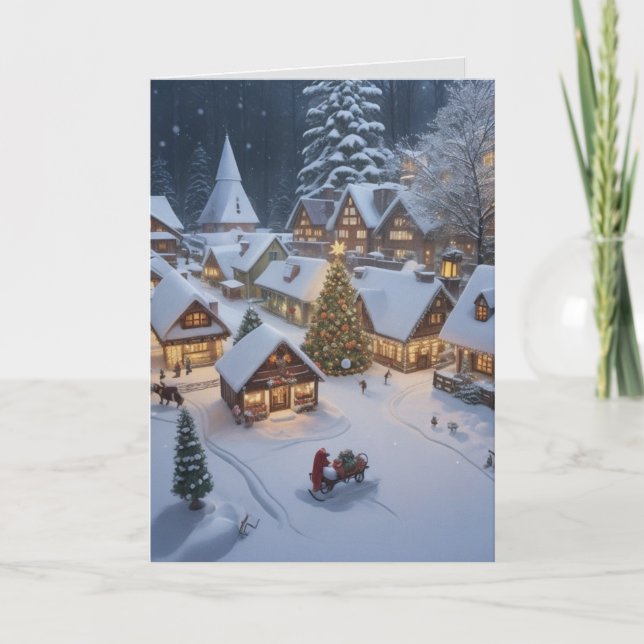 Friedliche Weihnachtsortkarte Feiertagskarte (Vorderseite)