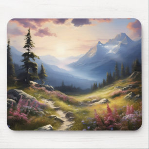 Friedliche Wiese in den Bergen Mousepad