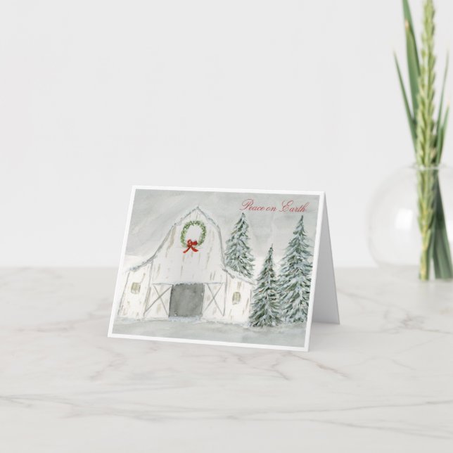 Friedliche Winterferienhalle Dankeskarte (Vorderseite)