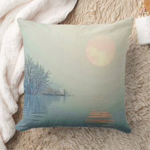 Friedliche Wintermorgendliche Kunst Kissen