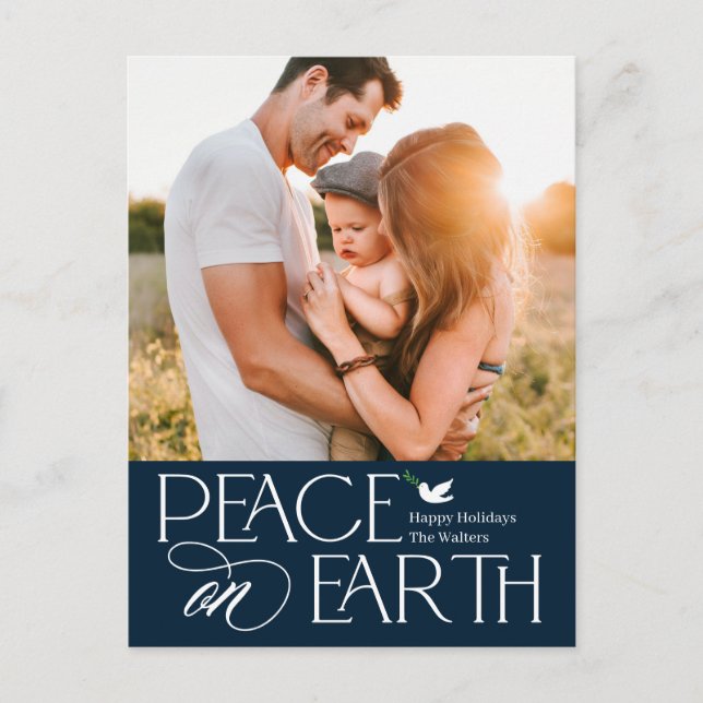 Friedliche Wunschfarbkarte Feiertagspostkarte (Vorderseite)