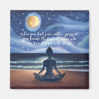 Friedliche Yoga Meditation Mondlicht Sky Ocean Bea