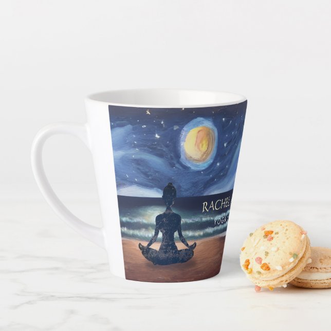 Friedliche Yoga Meditation Mondlicht Sky Ocean Bea Milchtasse (Beispiel)