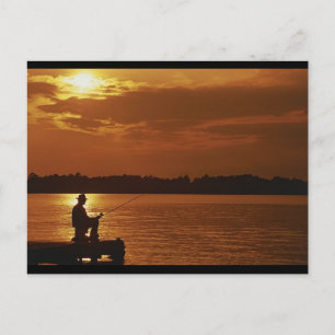 Friedlicher Abend Angler Postkarte