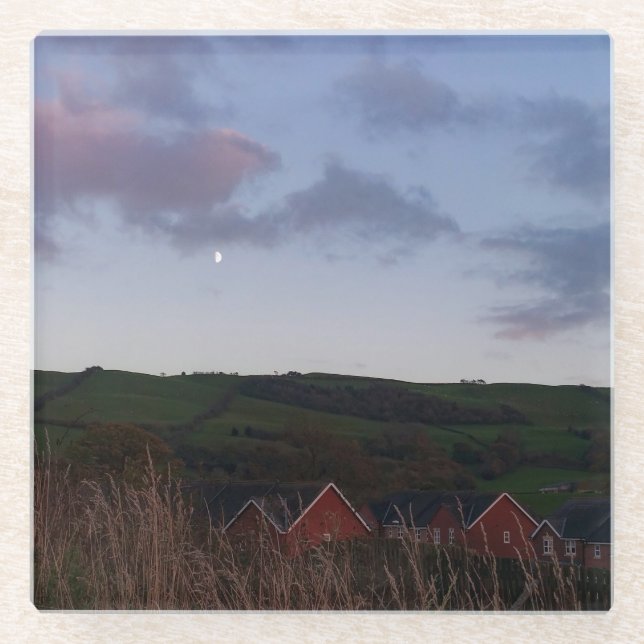 Friedlicher Abend in Newtown Glasuntersetzer (Vorderseite)