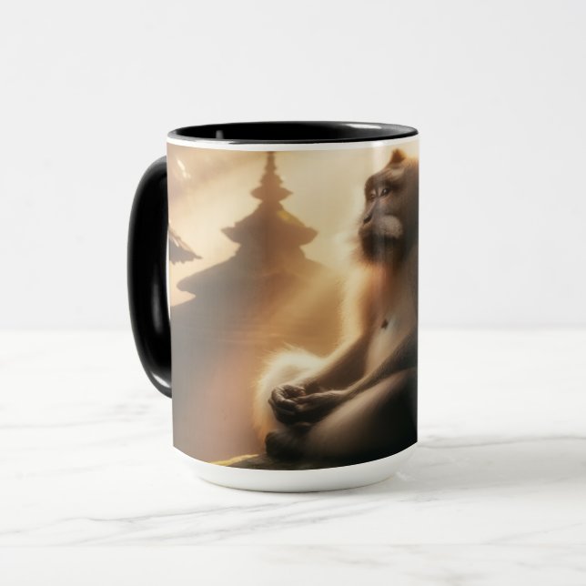 Friedlicher Affenkaffee Tasse (Vorderseite Links)