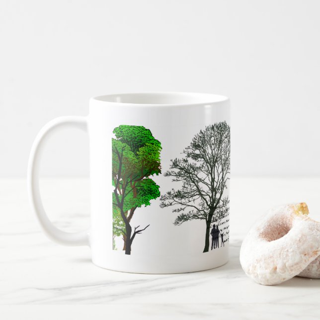 friedlicher Baum-Silhouette  Kaffeetasse (Mit Donut)