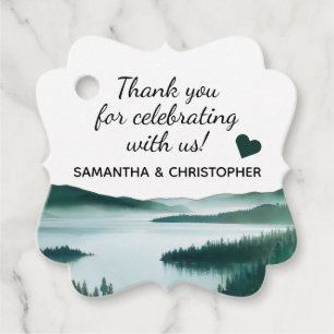 Friedlicher Bergsee Rustikale Hochzeit Danke Geschenkanhänger