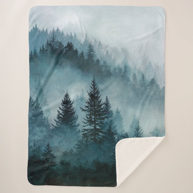 Friedlicher blauer Waldkomfort  Sherpadecke (Vorderseite)
