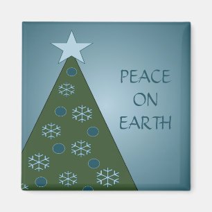 Friedlicher blauer Weihnachtsbaum-Magnet Magnet