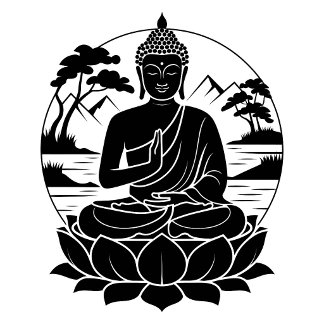 Friedlicher Buddha-Lotus-Silhouette T-Shirt