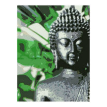 Friedlicher Buddha-Meditationsposter – Nahaufnahme
