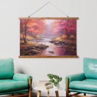 Friedlicher Fluss Morgens Herbst Japanische Kunst