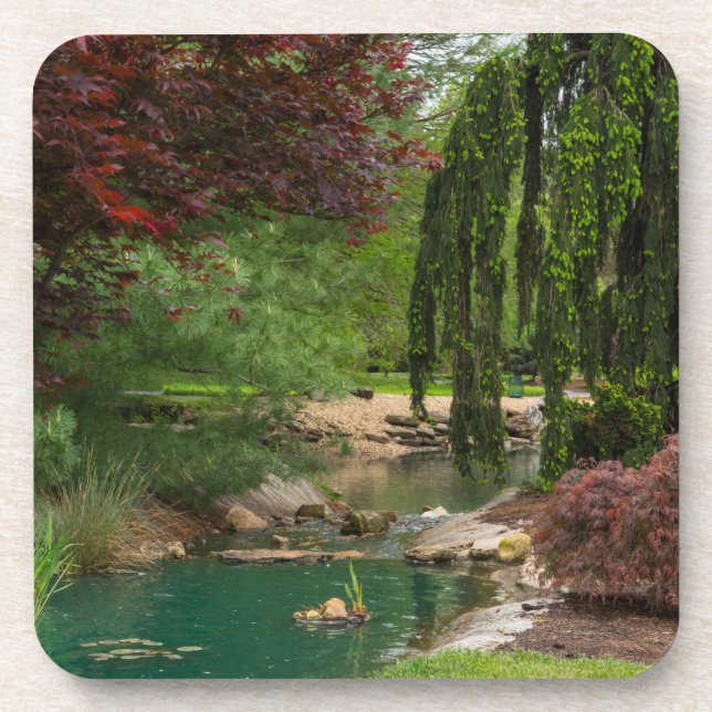 Friedlicher Garten Untersetzer (Vorderseite)