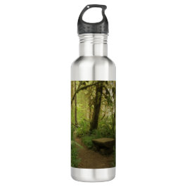 Friedlicher grüner Waldweg in Washington Edelstahlflasche