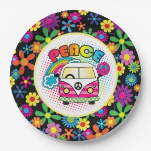 Friedlicher Hippie Pappteller