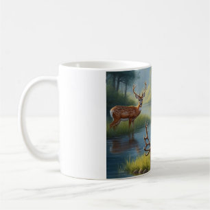 Friedlicher Hirsch am Mug-See - Wildnis Natur Wald Kaffeetasse