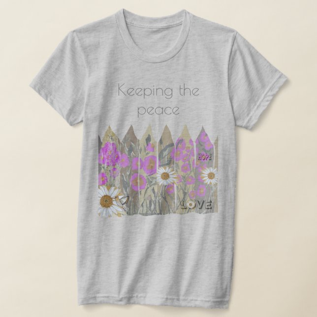 Friedlicher, Hübscher Zaun-T - Shirt für Blumengär (Ablage )
