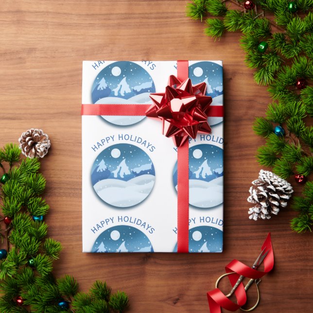 Friedlicher Landschaft Mit Frost Custom Geschenkpapier (Feiertagsgeschenk)