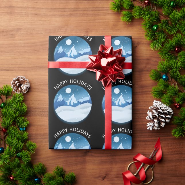 Friedlicher Landschaft Mit Frost Custom Geschenkpapier (Feiertagsgeschenk)
